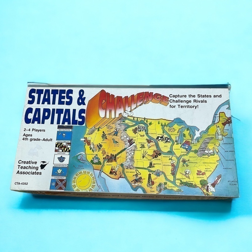 Vintage States & Capitals Challenge Board Game United States of America